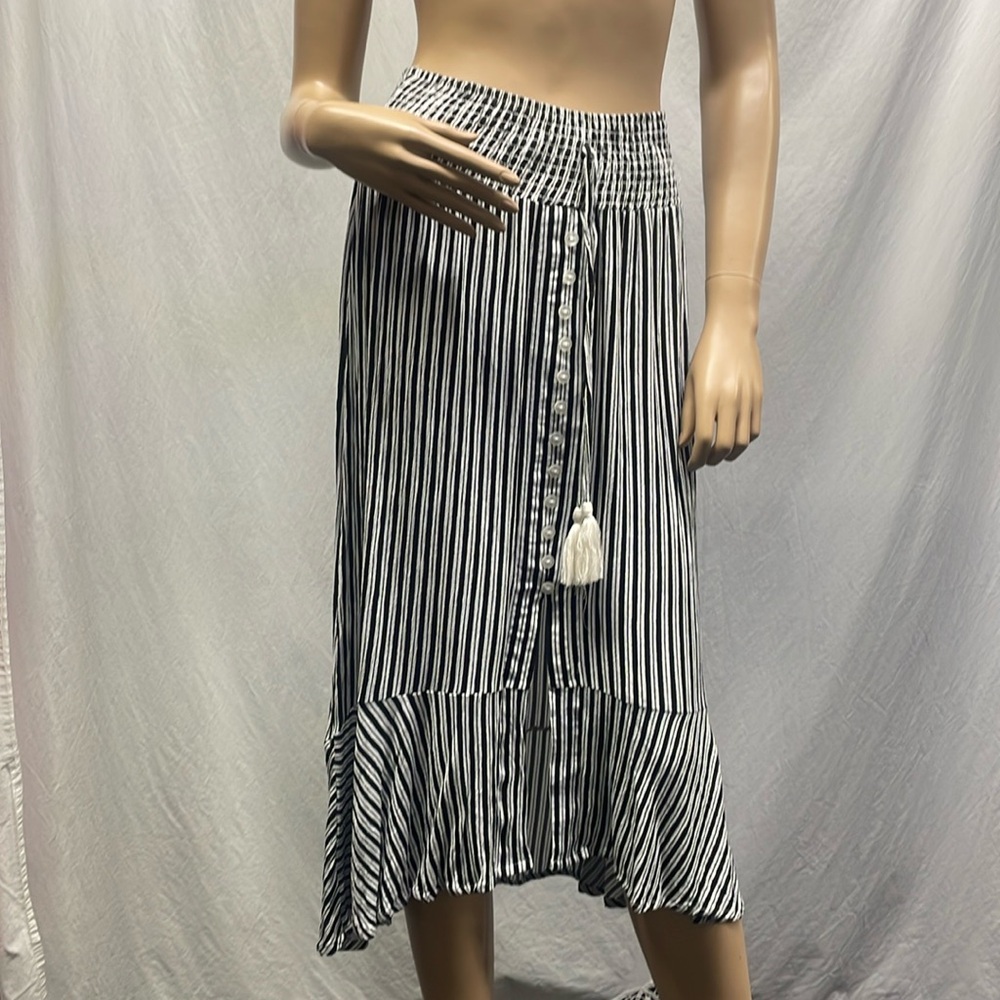 Pink Laundry Black & White Striped Midi Skirt - Picture 7 of 7